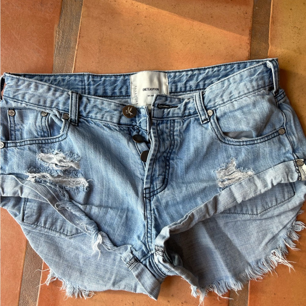 One Teaspoon Bandits Shorts Texas Blue Color